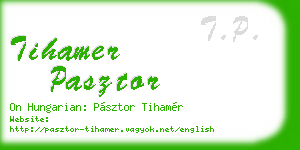 tihamer pasztor business card